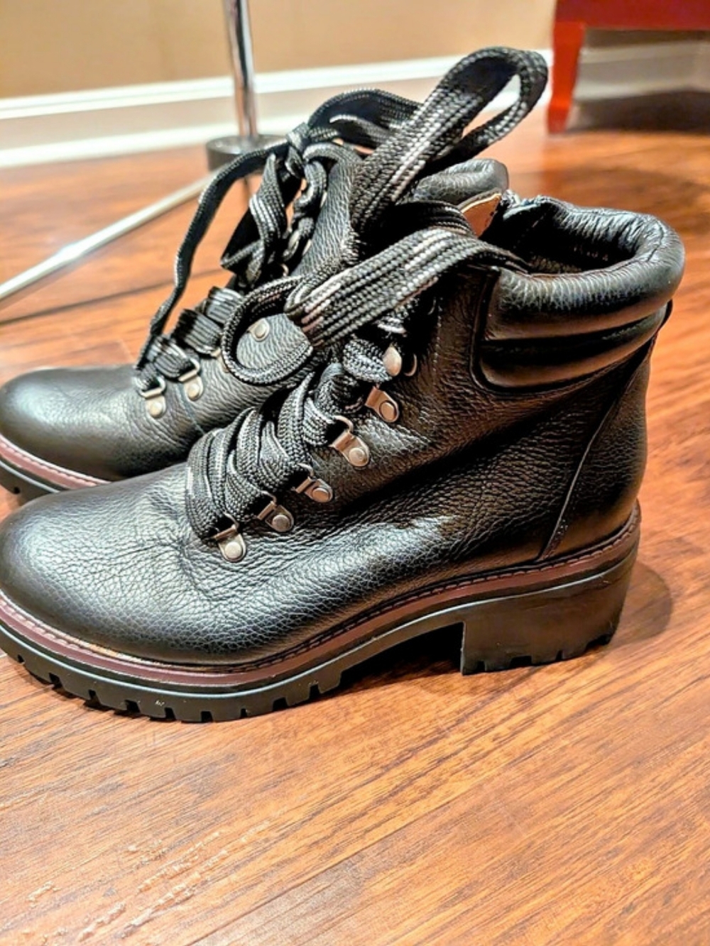 Gentle Souls Black Lace-Up Boots Like New